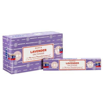 Set mit 12 Packungen Lavendel-Räucherstäbchen von Satya