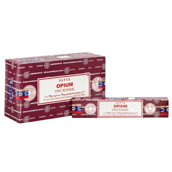 Lot de 12 sachets de bâtons d'encens Opium par Satya