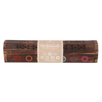 Chakra Räucherstäbchen-Box-Set aus Holz gemischt