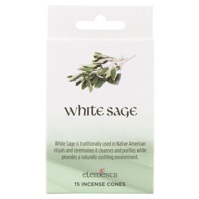 Set mit 12 Päckchen Elements White Sage Räucherkerzen