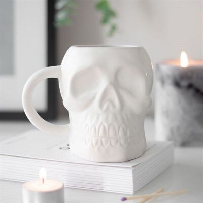 Tazza con teschio bianco opaco