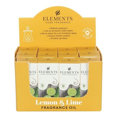 Set de 12 aceites aromáticos Elements de limón y lima
