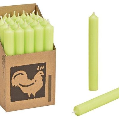 Taper candle color: pastel green made of wax (W / H / D) 2x18x2cm