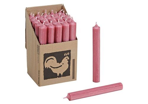 Stabkerze Altrosa durchgefärbt Ø 2x18 cm Brenndauer ca. 8 Std.