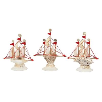 Mini Muschel Galeone Schiff Ornament