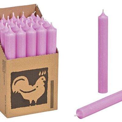 Stick candle pastel purple solid-colored Ø 2x18 cm
