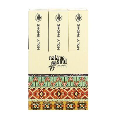 Native Soul Holy Smoke Incense Sticks Display of 12 Packets