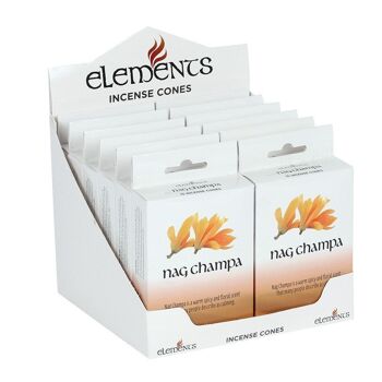 Ensemble de 12 paquets de cônes d'encens Elements Nag Champa 1