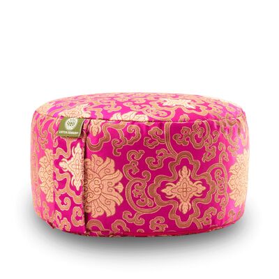 Coussin de méditation brocard, hauteur 15cm, rose