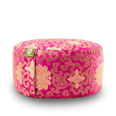 Meditation cushion brocade, 15cm high, pink