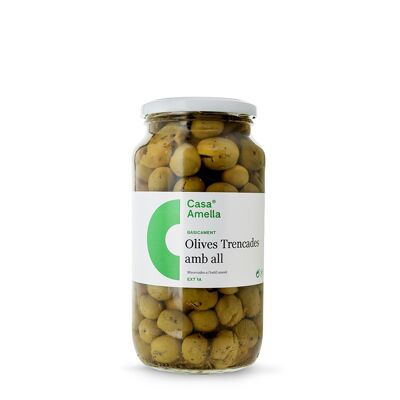 Olives cassées à l'ail 960g