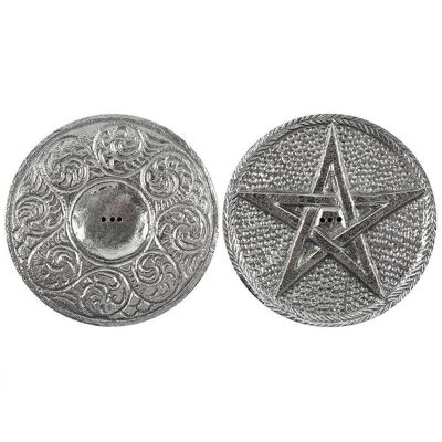 Porta incenso pentagramma in argento da 10 cm