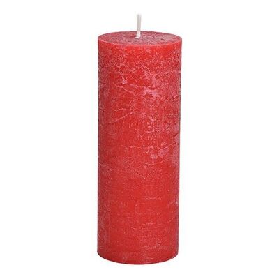 Kerze 6,8x18x6,8cm aus Wachs Rot