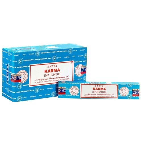 Set of 12 Packets of Karma Incense Sticks by Satya