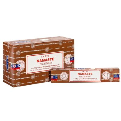 Set of 12 Packets of Namaste Incense Sticks by Satya