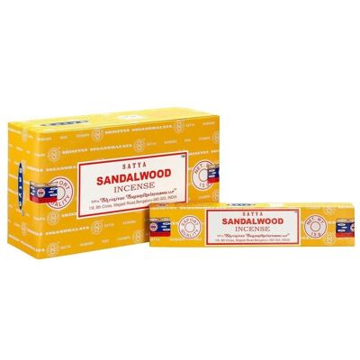 Set of 12 Packets of Sandalwood Incense Sticks by Satya