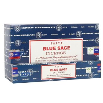 Lot de 12 paquets de bâtons d'encens Blue Sage par Satya