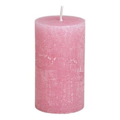 Candle 6.8x12x6.8cm made of wax old rose