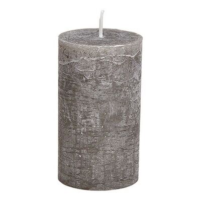 Candle 6.8x12x6.8cm made of wax taupe