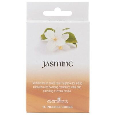 Ensemble de 12 paquets de cônes d'encens Elements Jasmine