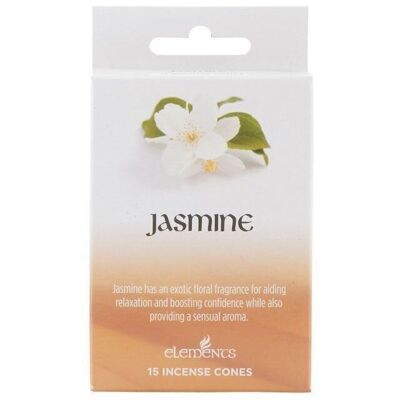 Ensemble de 12 paquets de cônes d'encens Elements Jasmine