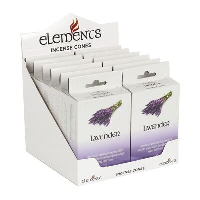 Set mit 12 Päckchen mit Elements Lavendel-Räucherkegeln
