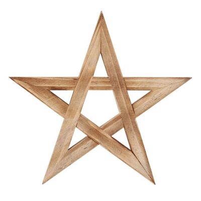 Dessous de plat en bois pentagramme