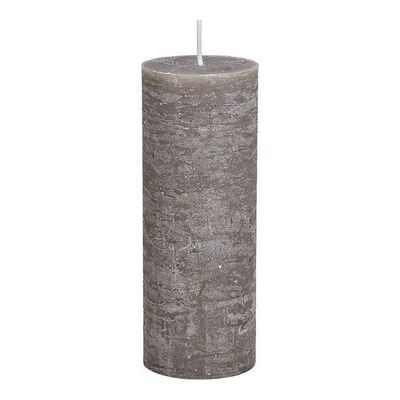 Candle 6.8x18x6.8cm made of wax taupe