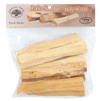 Green Tree Palo Santo Bâtonnets Épais 100g