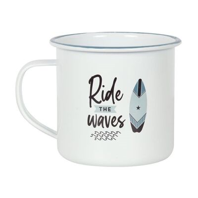 Ride The Waves Emaille-Becher
