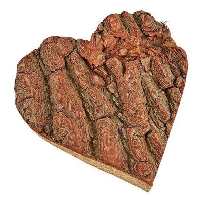 Corteza de corazón de madera natural (An / Al / Pr) 20x20x4cm