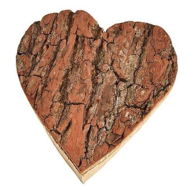 Corteza de corazón de madera natural (An / Al / Pr) 15x16x4cm