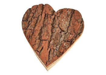 Écorce de bois de coeur en bois naturel (L / H / P) 15x16x4cm