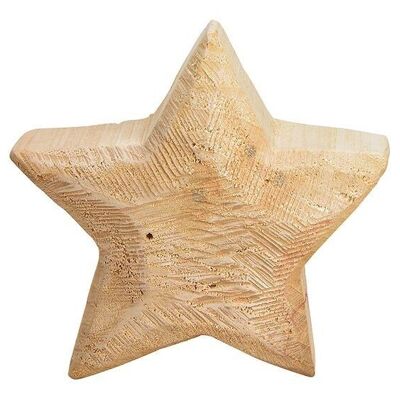 Estrella de madera marrón (An / Al / Pr) 20x20x6cm