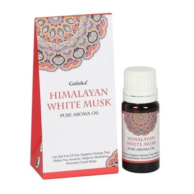 Goloka 10 ml d'huile parfumée au musc blanc de l'Himalaya Affichage de 12 bouteilles