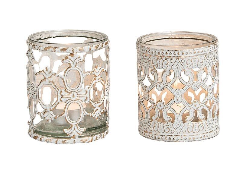 Lanterna barocca in vetro, 2 assortiti, L10 x P8 cm