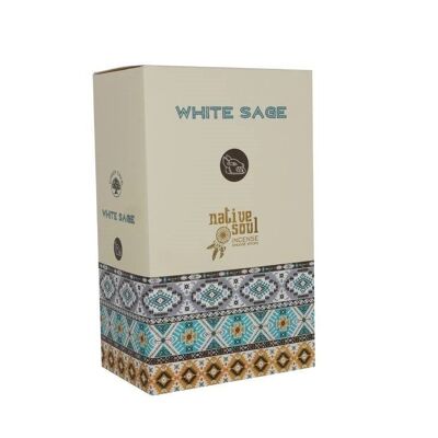 Native Soul White Sage Bastoncini di incenso Espositore da 12 pacchetti