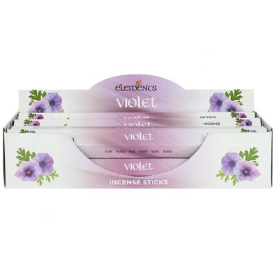 Set de 6 Paquetes de Varillas de Incienso Violeta Elements