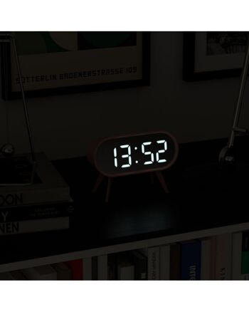 Réveil numérique - Design futuriste - LED - Météo - Rose - Cyborg - Newgate 3