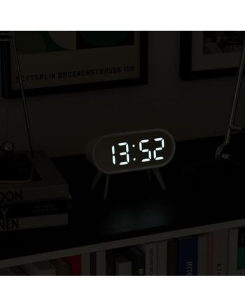 Réveil numérique - Design futuriste - LED - Météo - Blanc - Cyborg - Newgate 3