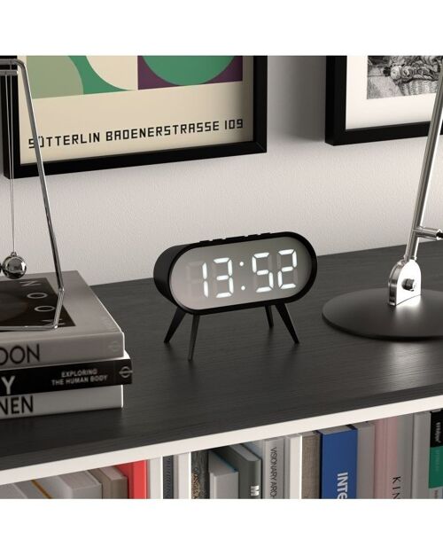 Réveil numérique - Design futuriste - LED - Météo - Noir - Cyborg - Newgate