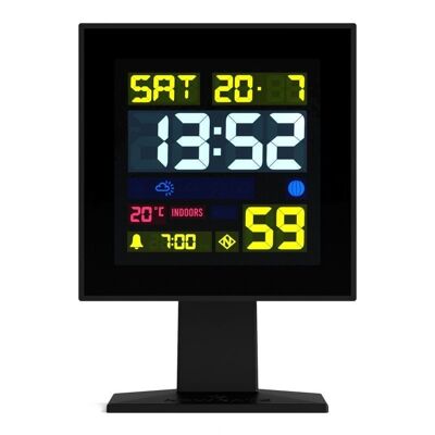 Digital alarm clock - Multi-function LCD screen - Black - Monolith - Newgate