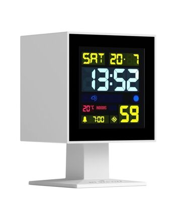 Réveil digital - Écran LCD multi-fonctions - Blanc - Monolith - Newgate 2