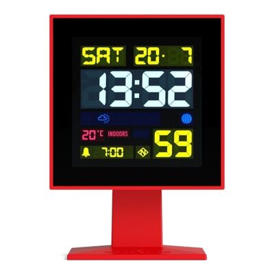 Réveil digital - Écran LCD multi-fonctions - Rouge - Monolith - Newgate