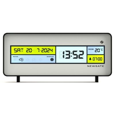 Sveglia digitale - Schermo LCD multifunzione - Bianco - Futurama - Newgate