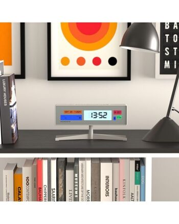 Réveil numérique - Design futuriste - LED - Météo - Blanc - Supergenius LCD - Newgate 1
