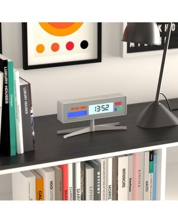 Réveil numérique - Design futuriste - LED - Météo - Blanc - Supergenius LCD - Newgate 2