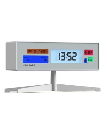 Réveil numérique - Design futuriste - LED - Météo - Blanc - Supergenius LCD - Newgate 4