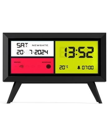Réveil digital - Écran LCD multi-fonctions - Noir - Spectronoma - Newgate 2