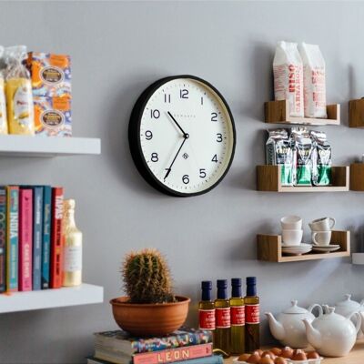 Reloj de pared - Clásico y Moderno - Negro mate - Número 3 Echo - Newgate